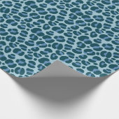 Blauer Leopardendruck Geschenkpapier (Ecke)