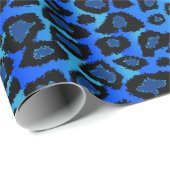 Blauer Leopardendruck Geschenkpapier (Rolleneckpunkt)