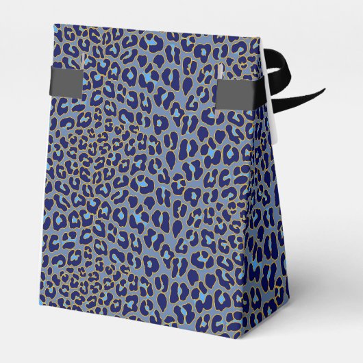 Blauer Leopardendruck Geschenkschachtel (Rückseite)