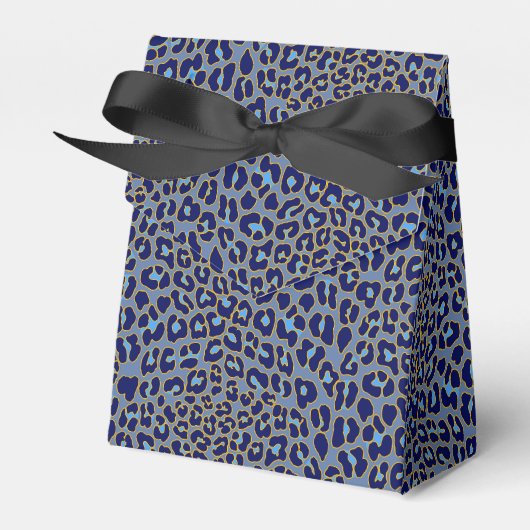 Blauer Leopardendruck Geschenkschachtel (Vorderseite)