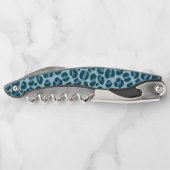 Blauer Leopardendruck Kellnermesser (Rückseite)