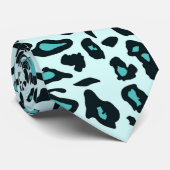 Blauer Leopardendruck Krawatte (Gerollt)