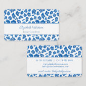 Blauer Leopardendruck Persönlicher Stylist Visitenkarte (Vorne/Hinten)