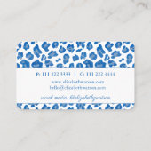 Blauer Leopardendruck Persönlicher Stylist Visitenkarte (Rückseite)