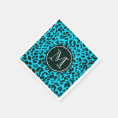 Blauer Leopardendruck Serviette (Ecke)