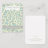 Blauer Leopardenmuster handgefertigte Schmuckstück Visitenkarte (Vorne/Hinten)