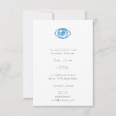 Blauer Letterpress-Stil Eye-Con Einladung (Vorderseite)