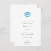 Blauer Letterpress-Stil Eye-Con Einladung (Vorne/Hinten)