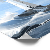 Blauer Leuchtturm am Ozean Poster (Ecke)