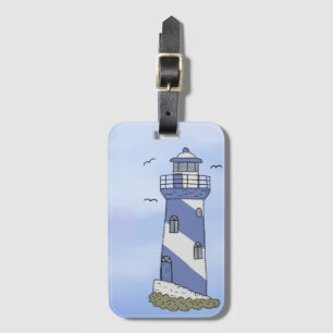 blauer Leuchtturm Gepäckanhänger
