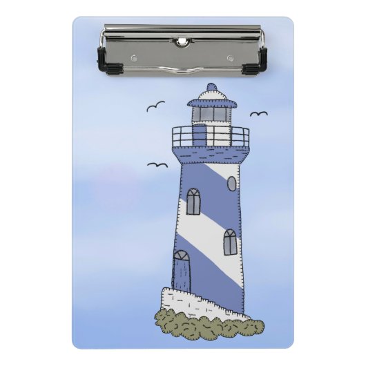 blauer Leuchtturm Mini Klemmbrett (Vorderseite)
