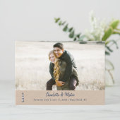 Blauer Leuchtturm Save the Date Karte (Stehend Vorderseite)