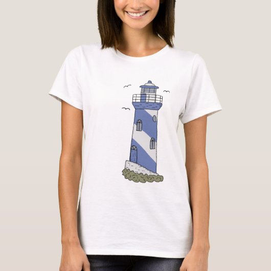 blauer Leuchtturm T-Shirt (Vorderseite)