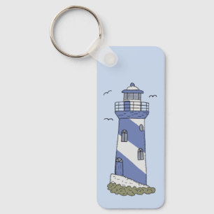 blauer Leuchturm Schlüsselanhänger