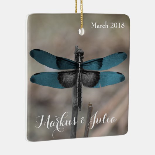 Blauer Libelle Keramik Ornament (Rechts)