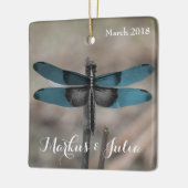 Blauer Libelle Keramik Ornament (Links)