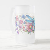 Blauer Libelle Mattglas Bierglas (Vorderseite Links)