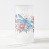 Blauer Libelle Mattglas Bierglas (Mittel)