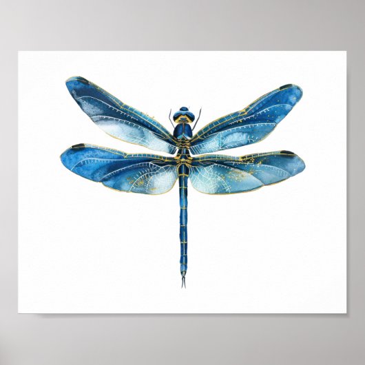Blauer Libelle Poster (Vorne)
