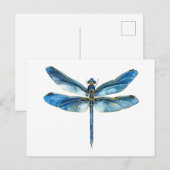 Blauer Libelle  Postkarte (Vorne/Hinten)