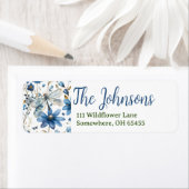 Blauer Libelle-Rücksendeadressen-Aufkleber (Insitu)