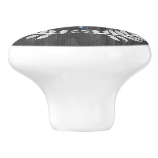 Blauer Libelle Rustikale Personalisierte Keramik K Keramikknauf (Seitenansicht)