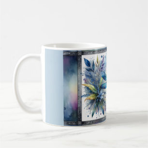 Blauer Libellen-Blumen-Wasserfarben Kaffeetasse