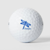 Blauer Libellen-Design Golfball (Vorderseite)