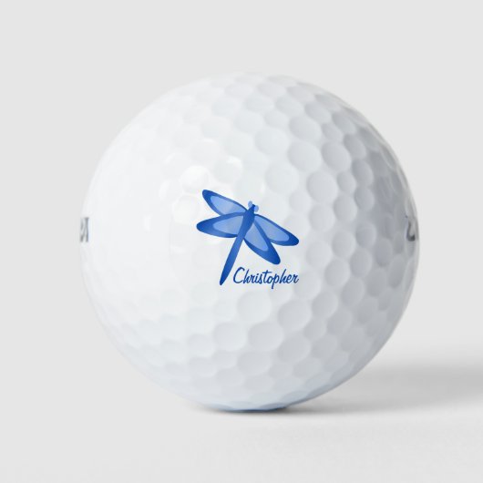 Blauer Libellen-Design Golfball (Vorderseite)