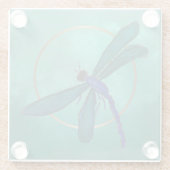 Blauer Libellen-Glas-Untersetzer Glasuntersetzer (Rückseite)