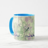 Blauer Libellen-Muttertags-Mug Tasse (Vorderseite Links)