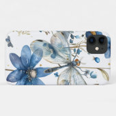 Blauer Libellen und Blumen iPhone  Case-Mate iPhone Hülle (Rückseite (Horizontal))