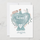 Blauer Liebe Flasche Valentinstag Feiertagskarte (Vorderseite)