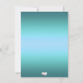 Blauer Liebe Herz Sweet 16 Geburtstag Einladung (Rückseite)