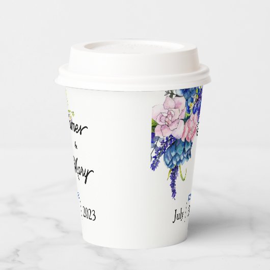 Blauer Liebhaber Pappbecher (Links)