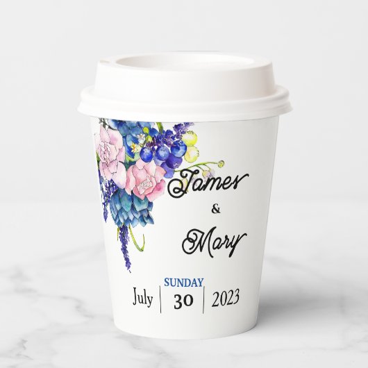 Blauer Liebhaber Pappbecher (Rückseite)