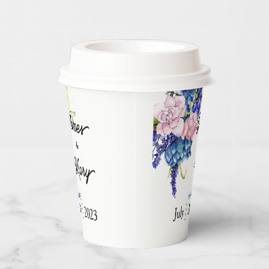 Blauer Liebhaber Pappbecher (Rechts)