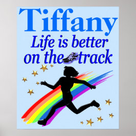 BLAUER LIFE IST BESSER AUF DER TRACK CUSTOM POSTER