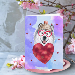 Blauer Lila Alaskan Valentinstag Karte