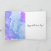 Blauer Lila Beagle Valentinstag Karte (Innenseite)