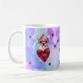 Blauer Lila Chihuahua Valentinstag Kaffeetasse (Links)