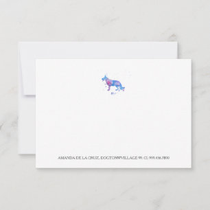 Blauer Lila Deutscher Schäferhund Aquarell-Illustr