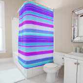 Blauer lila gestreifter Duschvorhang (Beispiel)