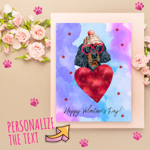 Blauer Lila Gordon Setter Valentinstag Geschenk Hu Feiertagspostkarte