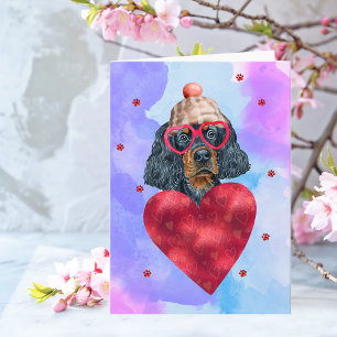 Blauer Lila Gordon Setter Valentinstag Geschenk Hu Karte