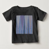 Blauer, Lila, grauer Zickzack Kunstdruck Baby T-shirt (Vorderseite)