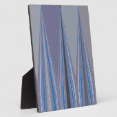 Blauer, Lila, grauer Zickzack Kunstdruck Fotoplatte (Seite)