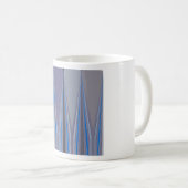 Blauer, Lila, grauer Zickzack Kunstdruck Kaffeetasse (VorderseiteRechts)