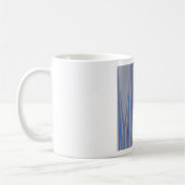 Blauer, Lila, grauer Zickzack Kunstdruck Kaffeetasse (Links)