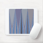 Blauer, Lila, grauer Zickzack Kunstdruck Mousepad (Mit Mouse)
